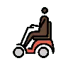 Man In Motorized Wheelchair: Dark Skin Tone Emoji 👨🏿‍🦼 image - OpenMoji style