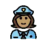 Woman Police Officer: Medium Skin Tone Emoji 👮🏽‍♀️ image - OpenMoji style