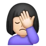 Woman Facepalming: Light Skin Tone Emoji 🤦🏻‍♀️ image - Samsung style