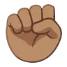 Raised Fist: Medium Skin Tone Emoji ✊🏽 image - Google Noto Color Animated style