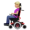 Woman In Motorized Wheelchair: Medium-Light Skin Tone Emoji 👩🏼‍🦼 image - Apple style