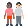 Women Holding Hands: Medium-Dark Skin Tone, Light Skin Tone Emoji 👩🏾‍🤝‍👩🏻 image - Tossface style