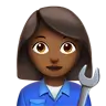 Woman Mechanic: Medium-Dark Skin Tone Emoji 👩🏾‍🔧 image - Apple style