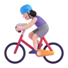 Woman Biking: Light Skin Tone Emoji 🚴🏻‍♀️ image - Microsoft 3D Fluent style