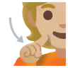 Deaf Person: Medium-Light Skin Tone Emoji 🧏🏼 image - Google Noto Color style