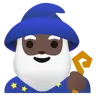 Man Mage: Dark Skin Tone Emoji 🧙🏿‍♂️ image - Google Noto Color style