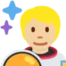 Astronaut: Medium-Light Skin Tone Emoji 🧑🏼‍🚀 image - Twitter / X (Twemoji) style