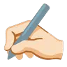 Writing Hand: Light Skin Tone Emoji ✍🏻 image - Google Noto Color Animated style