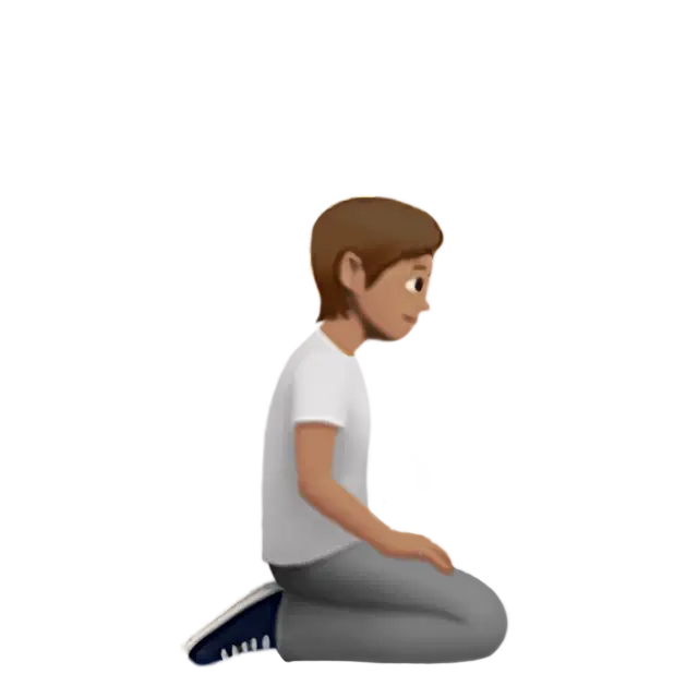 Person Kneeling Facing Right: Medium Skin Tone