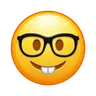 İnek yüzü Emoji 🤓 image - Telegram style