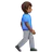 Man Walking Facing Right: Medium-Dark Skin Tone