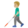 Man With White Cane: Medium-Light Skin Tone Emoji 👨🏼‍🦯 image - Google Noto Color style