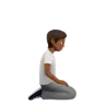 Person Kneeling Facing Right: Medium-Dark Skin Tone Emoji 🧎🏾‍➡️ image - Apple style