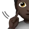 Deaf Person: Dark Skin Tone Emoji 🧏🏿 image - Apple style