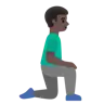 Man Kneeling Facing Right: Dark Skin Tone Emoji 🧎🏿‍♂️‍➡️ image - Google Noto Color style