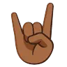 Sign Of The Horns: Medium-Dark Skin Tone Emoji 🤘🏾 image - Google Noto Color Animated style