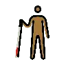 Man With White Cane: Medium-Dark Skin Tone Emoji 👨🏾‍🦯 image - OpenMoji style