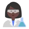 Woman Scientist: Dark Skin Tone Emoji 👩🏿‍🔬 image - Tossface style