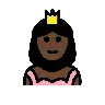 Princess: Dark Skin Tone Emoji 👸🏿 image - OpenMoji style