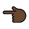 Backhand Index Pointing Left: Dark Skin Tone Emoji 👈🏿 image - OpenMoji style
