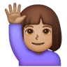 Woman Raising Hand: Medium Skin Tone Emoji 🙋🏽‍♀️ image - Samsung style