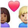 Couple With Heart: Woman, Man, Medium-Dark Skin Tone, Medium-Light Skin Tone Emoji 👩🏾‍❤️‍👨🏼 image - Samsung style
