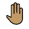 Raised Back Of Hand: Medium Skin Tone Emoji 🤚🏽 image - OpenMoji style