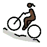 Woman Mountain Biking: Dark Skin Tone Emoji 🚵🏿‍♀️ image - OpenMoji style