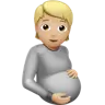 Pregnant Person: Medium-Light Skin Tone Emoji 🫄🏼 image - Apple style