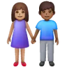 Woman And Man Holding Hands: Medium Skin Tone, Medium-Dark Skin Tone Emoji 👩🏽‍🤝‍👨🏾 image - Samsung style