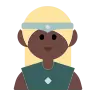 Man Elf: Dark Skin Tone Emoji 🧝🏿‍♂️ image - Tossface style