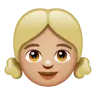 Girl: Medium-Light Skin Tone Emoji 👧🏼 image - WhatsApp style