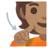 Deaf Person: Medium Skin Tone Emoji 🧏🏽 image - Google Noto Color style