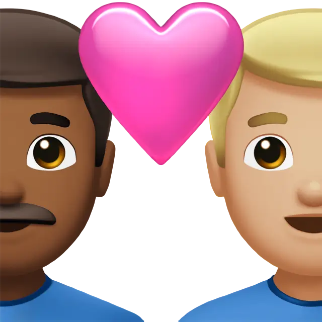 Couple With Heart: Man, Man, Medium-Dark Skin Tone, Medium-Light Skin Tone