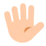 Hand With Fingers Splayed: Light Skin Tone Emoji 🖐🏻 image - Tossface style