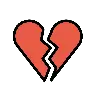 Broken Heart Emoji 💔 image - OpenMoji style