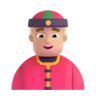 Person With Skullcap: Medium-Light Skin Tone Emoji 👲🏼 image - Microsoft 3D Fluent style