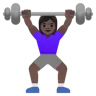 Woman Lifting Weights: Dark Skin Tone Emoji 🏋🏿‍♀️ image - Google Noto Color style