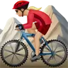 Woman Mountain Biking: Medium-Light Skin Tone Emoji 🚵🏼‍♀️ image - Apple style