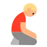 Man Kneeling: Medium-Light Skin Tone Emoji 🧎🏼‍♂️ image - Tossface style