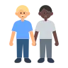 Men Holding Hands: Medium-Light Skin Tone, Dark Skin Tone Emoji 👨🏼‍🤝‍👨🏿 image - Tossface style