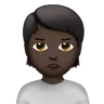 Person Pouting: Dark Skin Tone Emoji 🙎🏿 image - Apple style