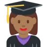 Woman Student: Medium-Dark Skin Tone Emoji 👩🏾‍🎓 image - Twitter / X (Twemoji) style
