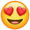 หน้ายิ้มด้วยดวงตารูปหัวใจ Emoji 😍 image - WhatsApp style
