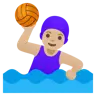 Woman Playing Water Polo: Medium-Light Skin Tone Emoji 🤽🏼‍♀️ image - Google Noto Color style
