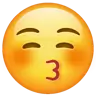 Emoji Baciare la faccia con gli occhi chiusi 😚 image - WhatsApp style