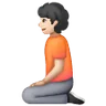 Person Kneeling: Light Skin Tone Emoji 🧎🏻 image - Samsung style