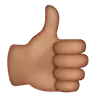 Thumbs Up: Medium Skin Tone Emoji 👍🏽 image - WhatsApp style