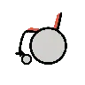 Emoji Sedia a rotelle manuale 🦽 image - OpenMoji style