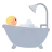 Person Taking Bath: Medium-Light Skin Tone